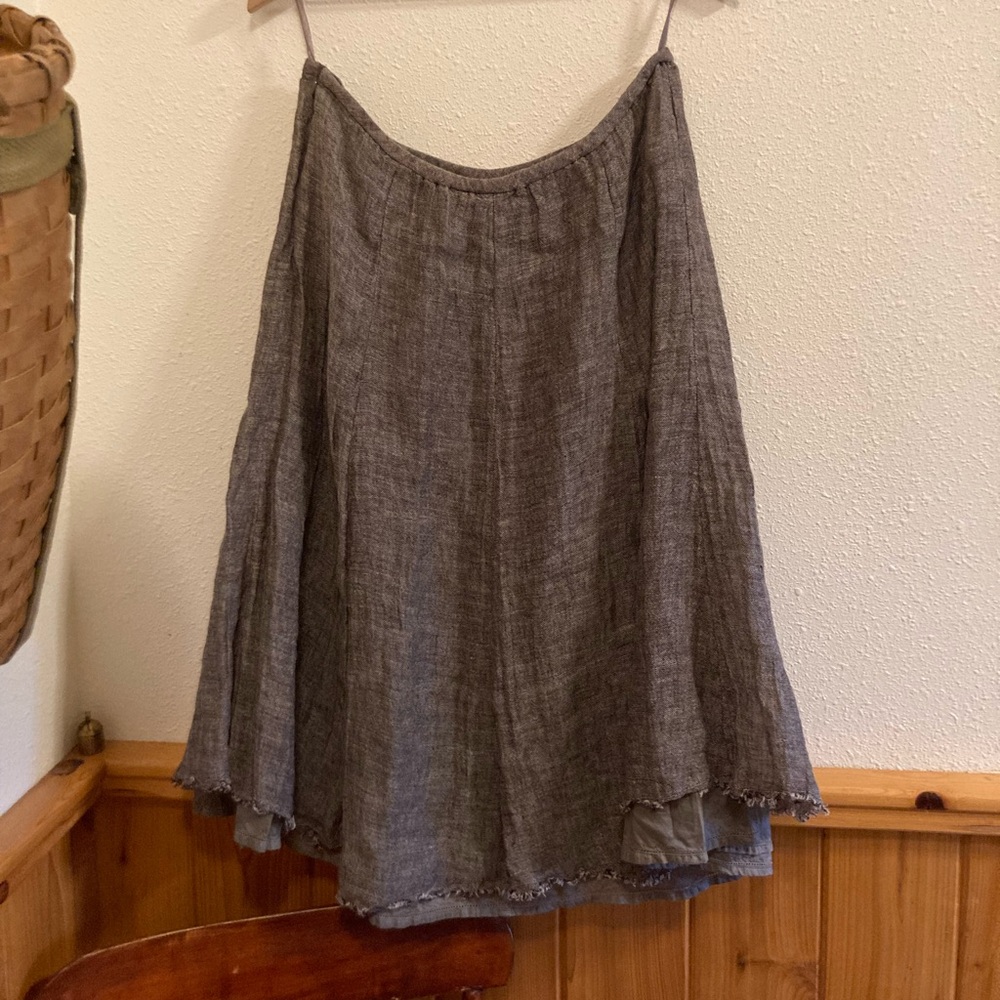 EILEEN FISHER linen swing skirt cotton lining, size M